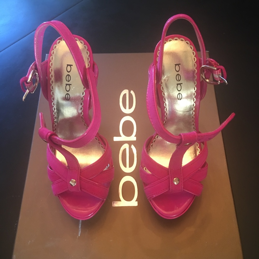 bebe strappy suede sandals